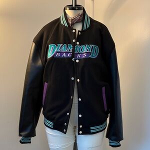 Diamond Supply Co. Black Wool & Leather Varsity Jacket